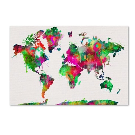 ALI Chris 'World Mape 5' Canvas Art,22x32